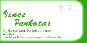 vince pankotai business card